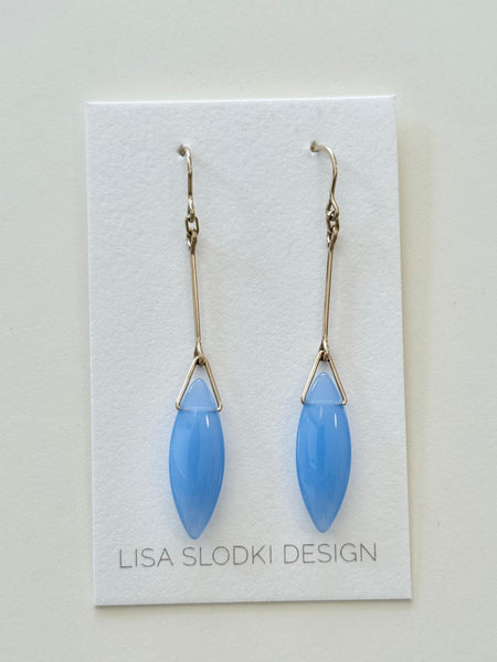 Lisa Slodki - Marquise Earrings - Gold Fill + Periwinkle Stone