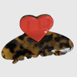 Heart Tortoise Hair Clip - Small