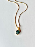 Abalone Gemstone Oval Pendant Necklace