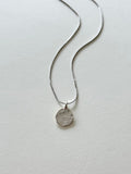 Silver Textured Disc Necklace