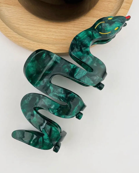 Green Snake Hair Clip