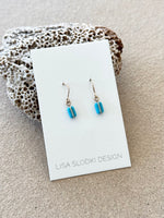 Lisa Slodki - Rectangle Earrings - Gold Fill + Turquoise