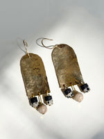 MKE MAE Design -Hammered Brass & Dalmatian Jasper Dangle earring