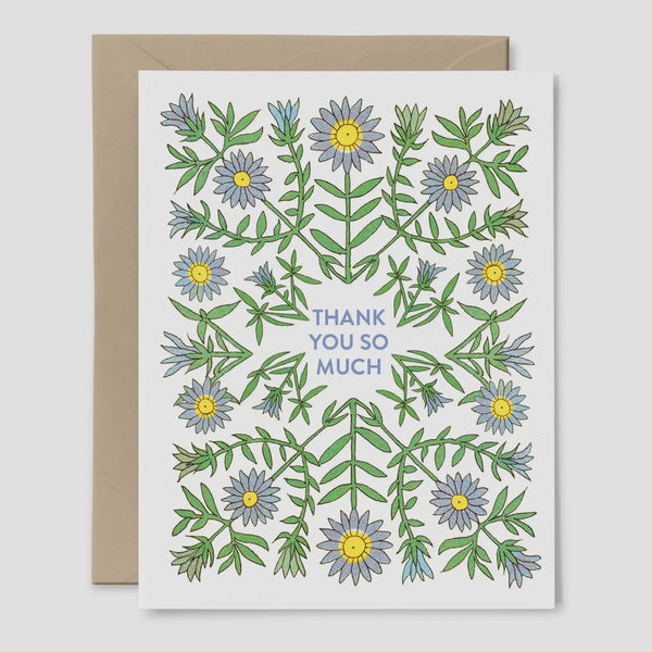 “Thank You So Much” Floral Botanical Greeting Card