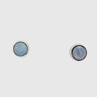 Moonstone + Silver Stud Earrings