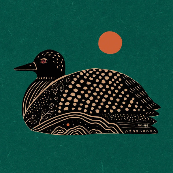 Land + She - Teal Loon 8x8 Print