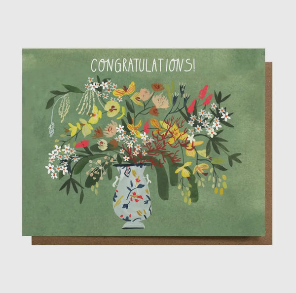 “Congratulations” Floral Greeting Card