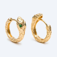 Snake Huggie Hoop Earrings