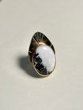 MKE MAE Design - White Buffalo, Brass + Sterling Silver Adjustable Ring