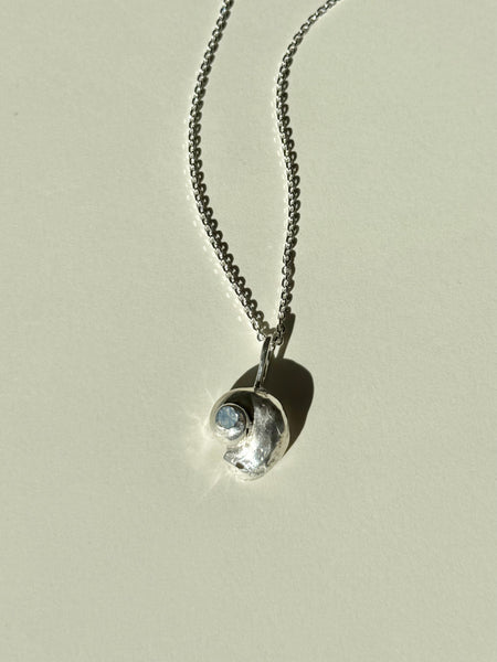Lauren Landa - Sterling Silver Shell with Milky Sapphire Necklace