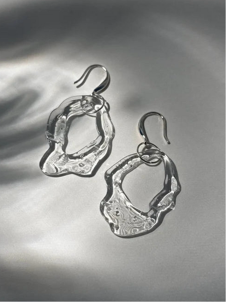 Glass Large Freeform Earrings