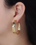 Wide Hammered Hoop Earrings