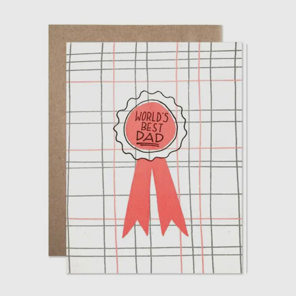 “World’s Best Dad” Ribbon Greeting Card