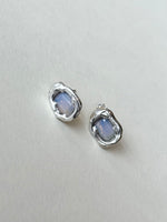 Lauren Landa - Sterling Silver + Milky Sapphire Stud Earrings
