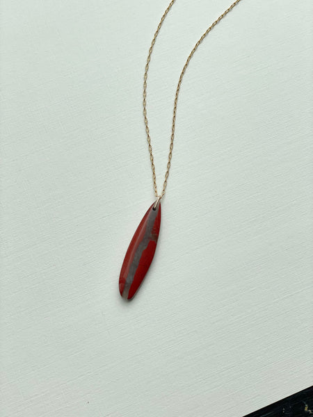 Lisa Slodki - Large Red Stone Necklace - Gold Fill