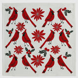 Julie Peach - Cotton Tea Towel - Cardinals + Botanics