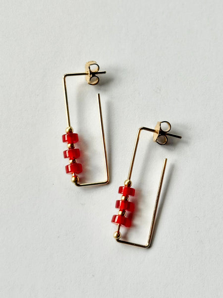 Lisa Slodki - Gold Fill + Carnelian Earrings