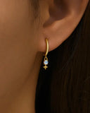 Perimade - Opal Star Dangle Hoop Earrings