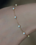 Perimade - Gold Opal Charm Station Bracelet