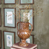 Brown Stoneware Vase With Twisted Handles