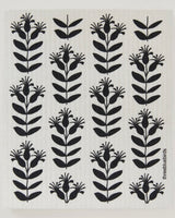 Three Bluebirds Swedish Dish Cloth - Black Buds