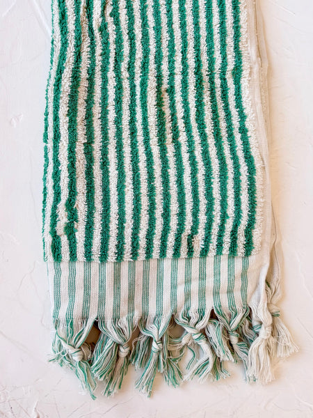 Striped Hand Towel - Green