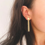 Disc Tassel Earrings