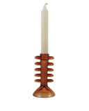 Amber Glass Sculptural Taper Candle Holder