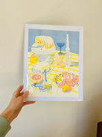 Aly Miller Designs - Summer Meal Risograph Print - 9” x 12” (STORE PICK UP ONLY)