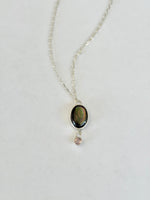 Lauren Landa - Black Mother of Pearl with Opalescent Sapphire Necklace