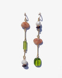 Michelle Starbuck Designs - Composition Earrings - Sunstone, Pearl, Mahogany Obsidian, Glass