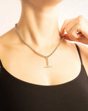 T Bar Necklace - Silver