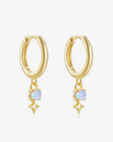 Perimade - Opal Star Dangle Hoop Earrings