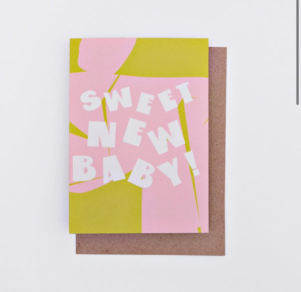 “Sweet New Baby!” Color Block Greeting Card