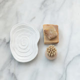 Stoneware Wood Slice Shaped Soap Dish