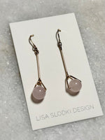Lisa Slodki - Sphere Earrings - Gold Fill + Rose Quartz