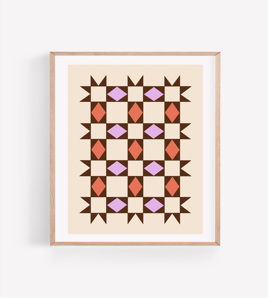 Persika Design Co. - “Sawtooth Star Fill Brown” Print - 8” x 10” (STORE PICK UP ONLY)