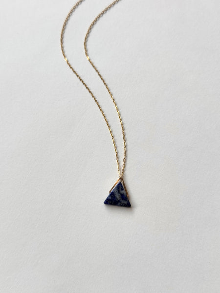 Lisa Slodki - Triangle Necklace - Gold Fill + Lapis