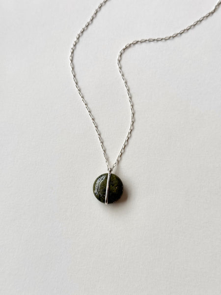 Lisa Slodki - Meridian Necklace - Sterling Silver + Green Stone