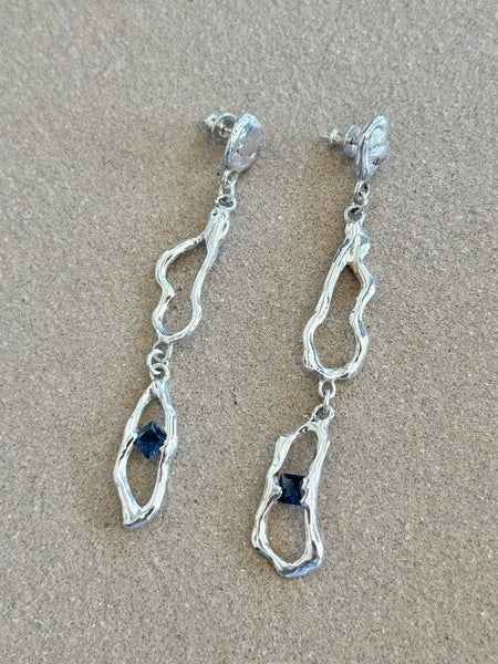 Lauren Landa - Sterling Silver + London Blue Topaz Earrings