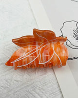 Orange Maple Leaf Hair Clip - Small