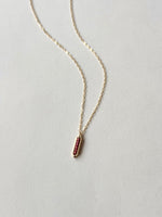 Lisa Slodki - Long Pod Necklace - Gold Fill + Red Glass