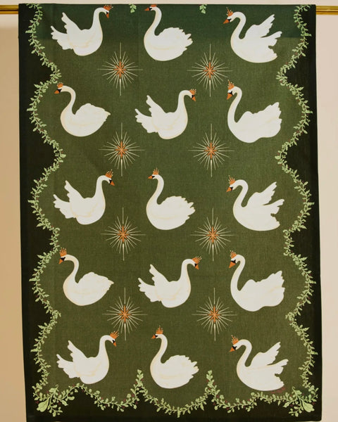 Celestial Swans Tea Towel