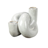 Stoneware Knot Double Taper Holder