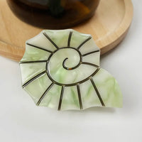 Green Conch Shell Hair Clip