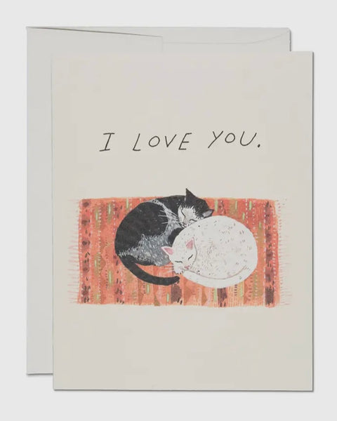 “I Love You Cat Cuddle” Greeting Card