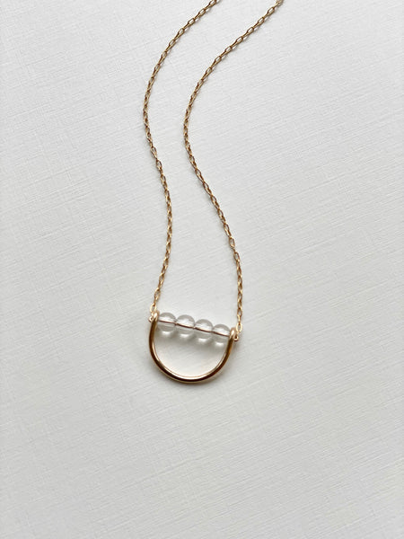 Lisa Slodki - Curve Necklace W/ Beads - Gold Fill