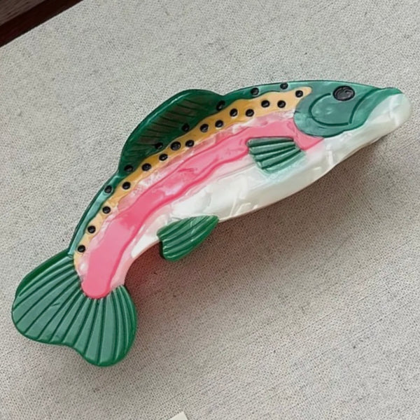 Rainbow Trout Fish Hair Clip