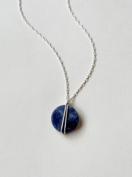 Lisa Slodki - Triangle Necklace - Sterling Silver + Sodalite