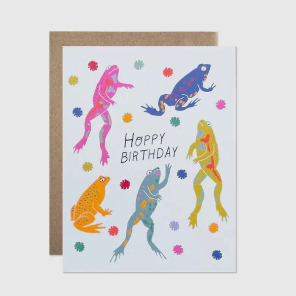 “Hoppy Birthday” Frogs Greeting Card